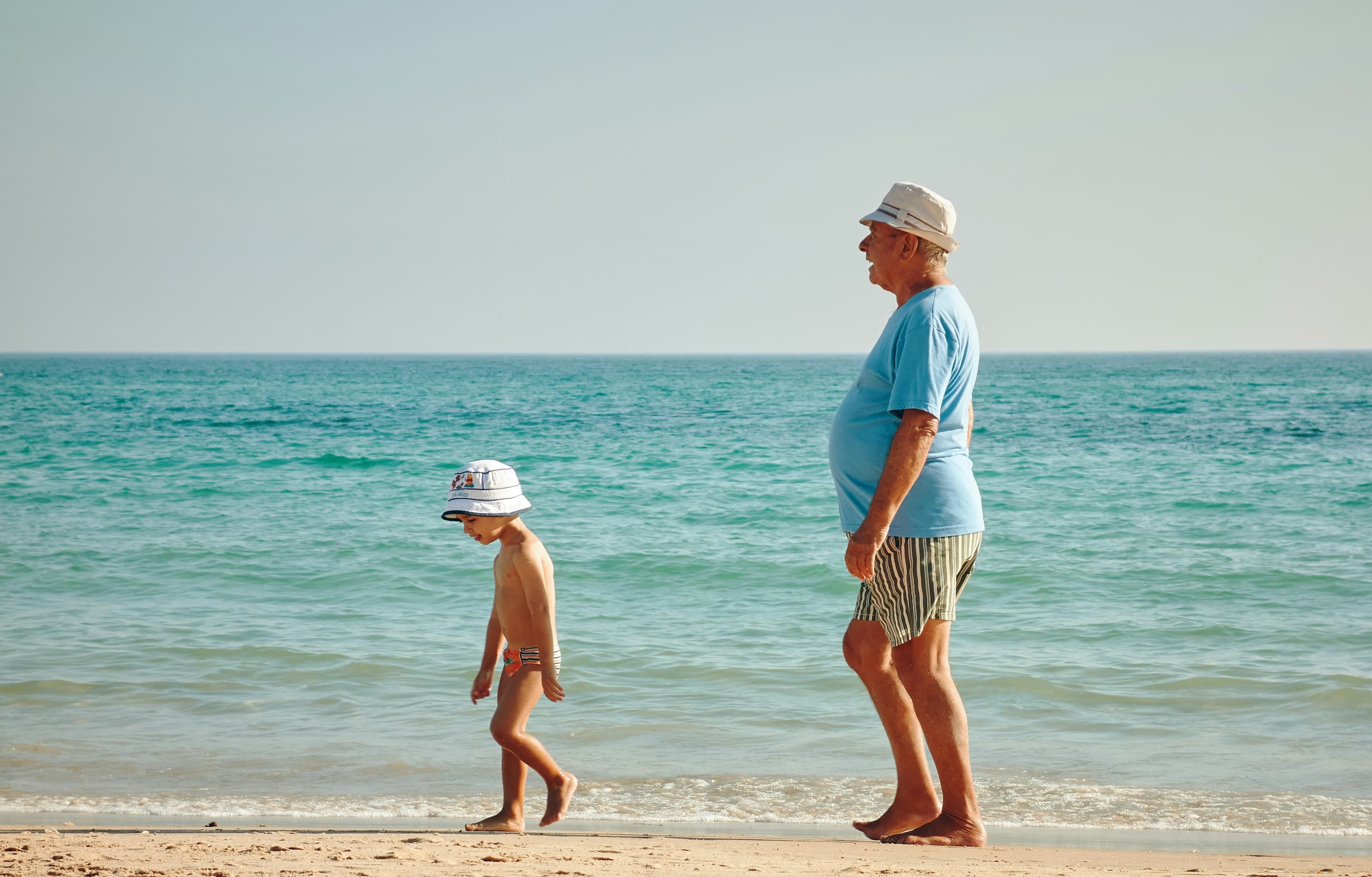 Father and son at the seashore