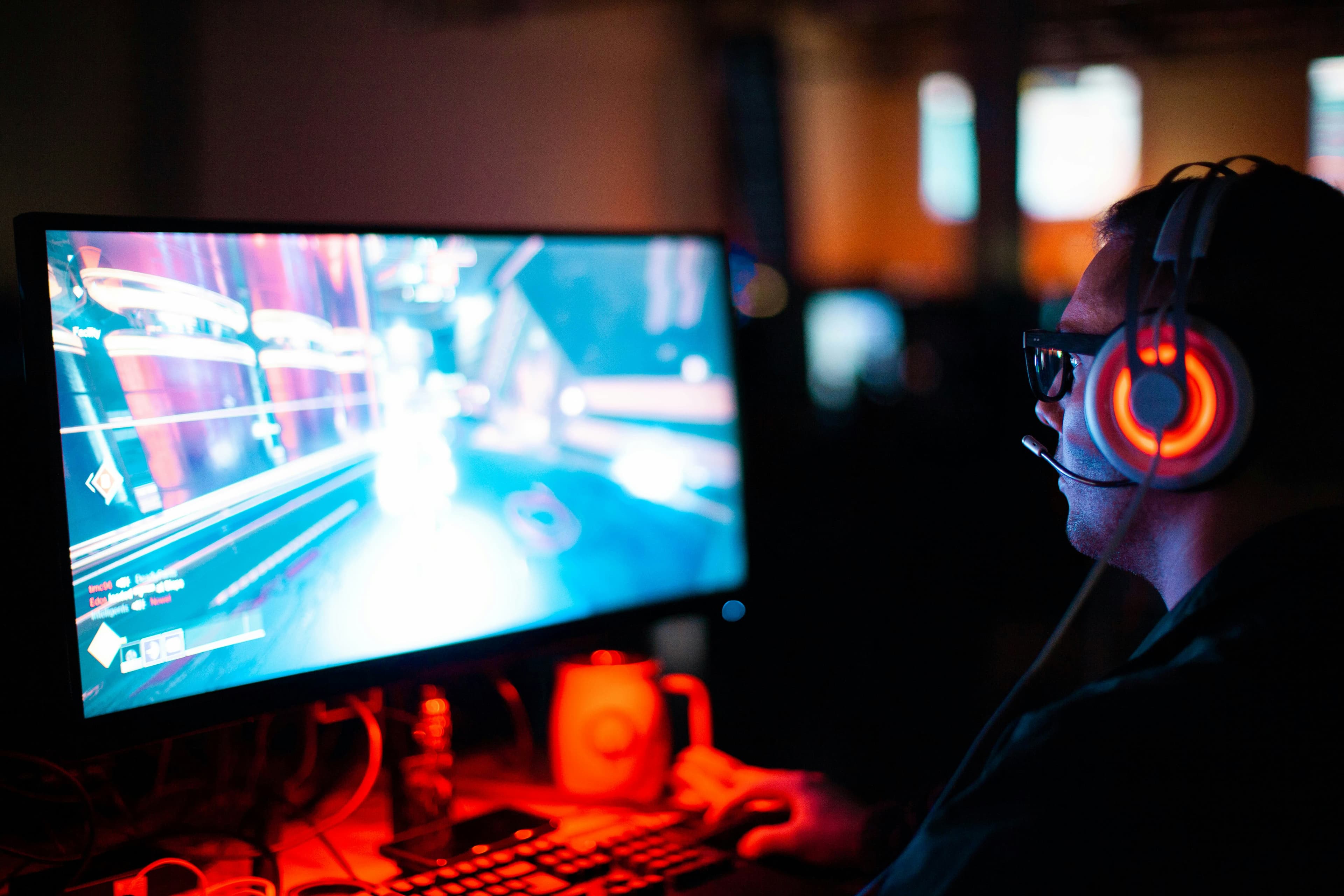 Player at a PC gaming setup