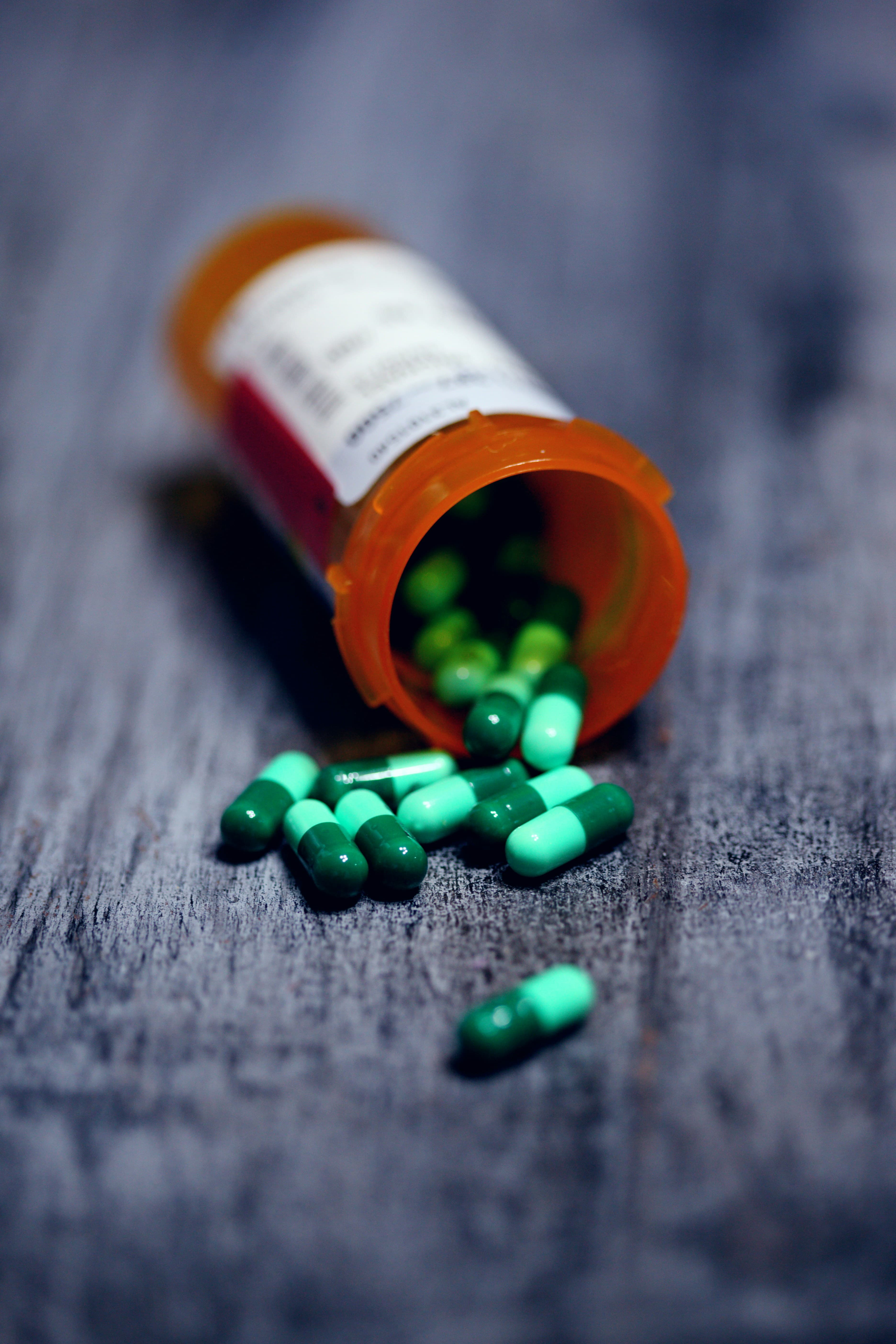 Prescription bottle with capsules